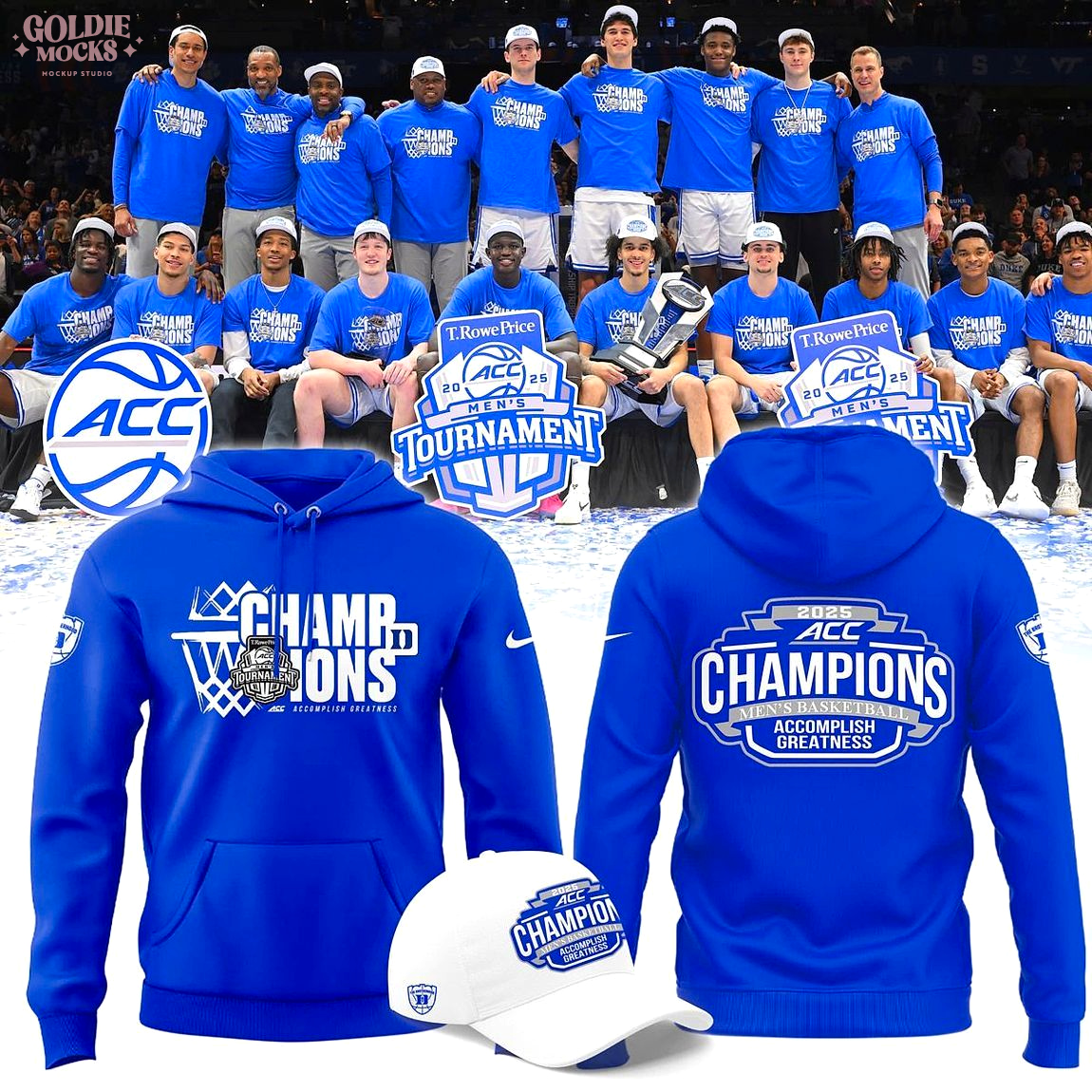 Blue 84 2025 ACC Men Basketball CT Champions Hoodie Blue 84 2025 ACC Men Basketball CT Champions Hoodie