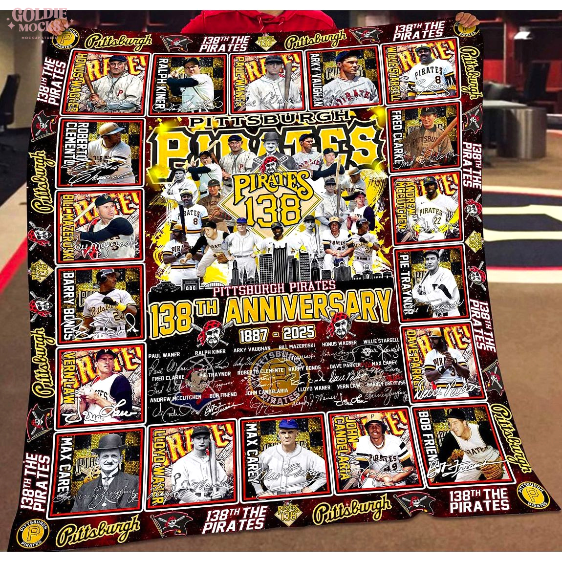Pittsburgh Pirates 138th Anniversary 1887-2025 Limited Edition Fleece Blanket Pittsburgh Pirates 138th Anniversary 1887-2025 Limited Edition Fleece Blanket