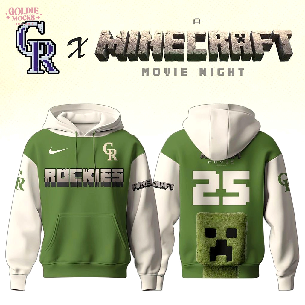 Colorado Rockies x Minecraft Movie Night Hoodie Colorado Rockies x Minecraft Movie Night Hoodie