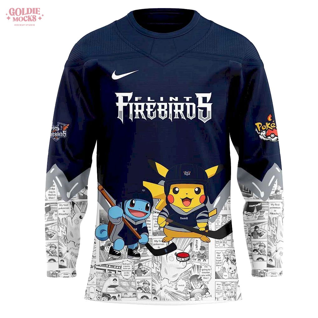 Flint Firebirds x Pokémon 2025 Premium Hockey Jersey Flint Firebirds x Pokémon 2025 Premium Hockey Jersey