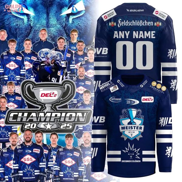 Dresdner Eislöwen DEL2-Meistertitel 2025 Custom Hockey Jersey