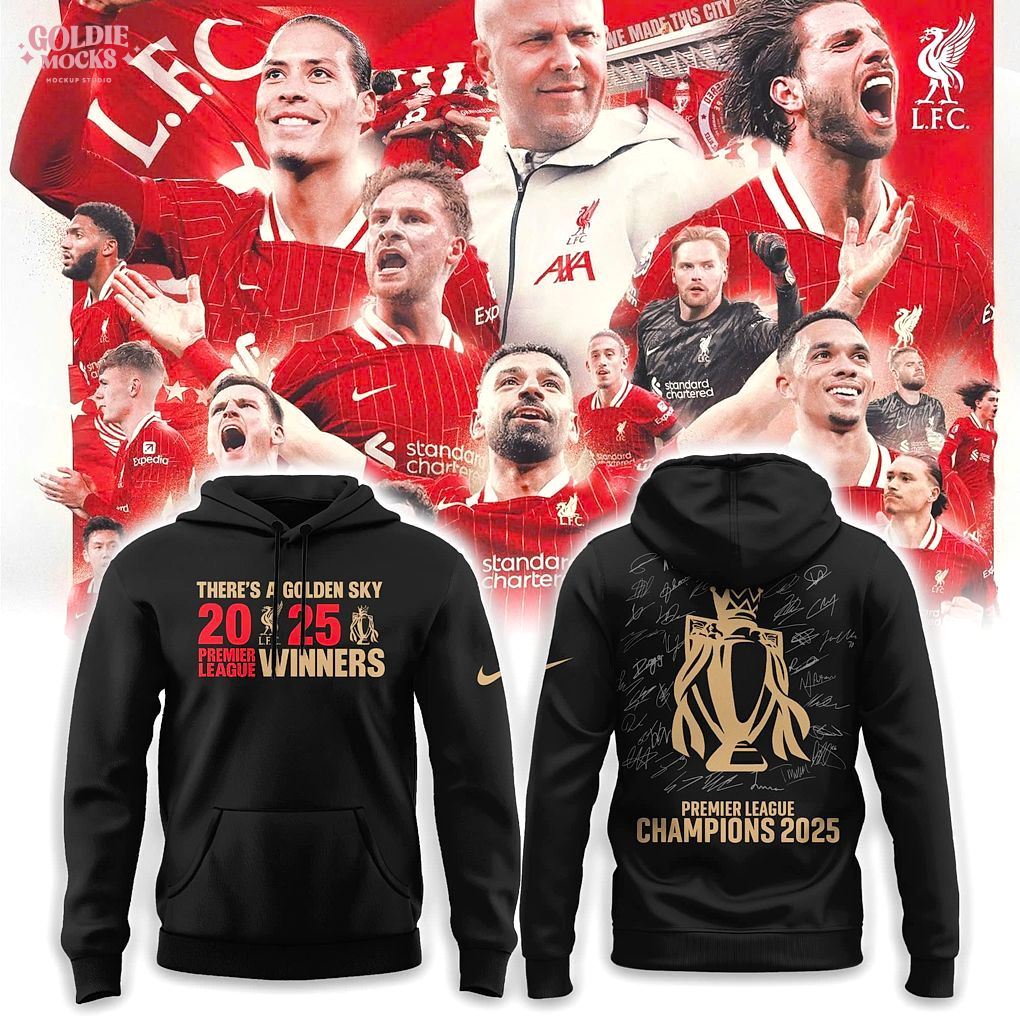 Liverpool Champions Primier Leagues 2025 Signature Teams Special Black Hoodie Liverpool Champions Primier Leagues 2025 Signature Teams Special Black Hoodie