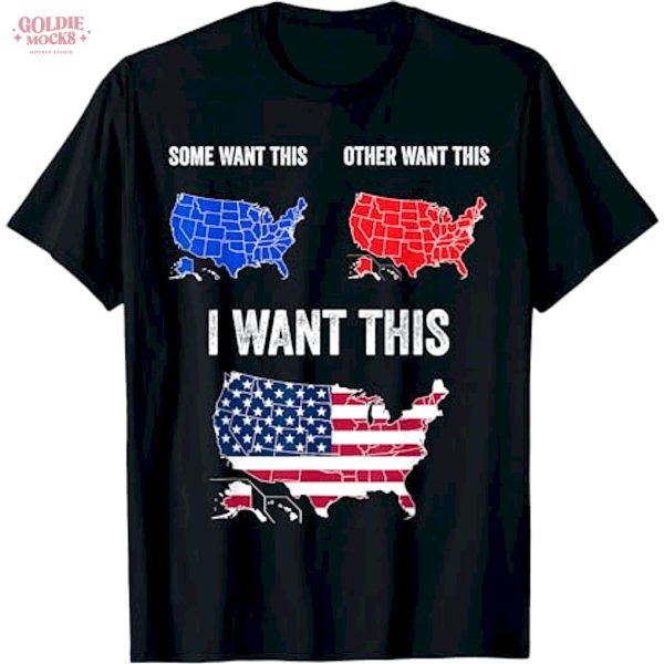 USA Map with American T Want This US T-Shirt