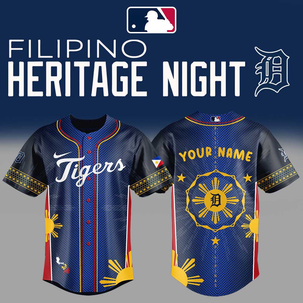 Detroit Tigers Filipino Heritage Night 2025 Custom Jersey Detroit Tigers Filipino Heritage Night 2025 Custom Jersey