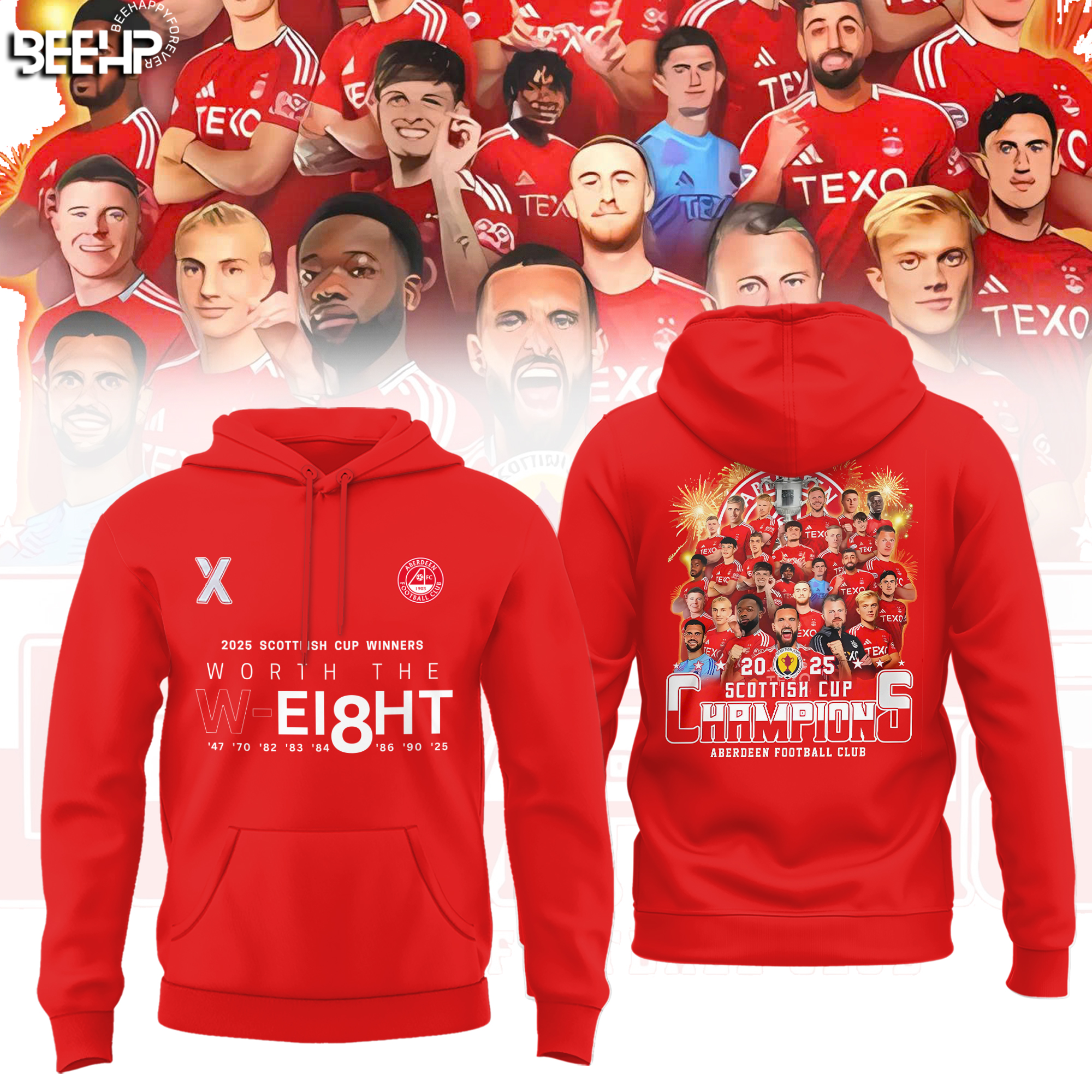 Aberdeen F.C 2025 Scotland Cup Winners T-Shirt Aberdeen F.C 2025 Scotland Cup Winners T-Shirt
