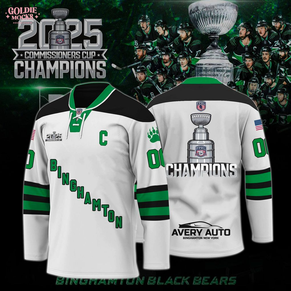 Binghamton Black Bears Champions Commissioner 2025 Jersey Binghamton Black Bears Champions Commissioner 2025 Jersey