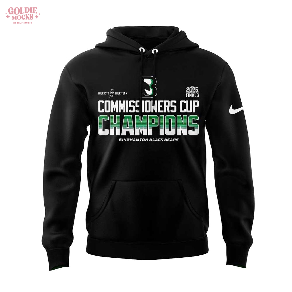 Binghamton Black Bears Commissioner’s Cup Finals 2025 Black Hoodie Binghamton Black Bears Commissioner’s Cup Finals 2025 Black Hoodie