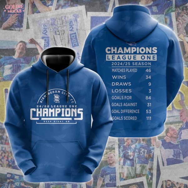 Birmingham City FC 2025 League One Champions T-Shirt
