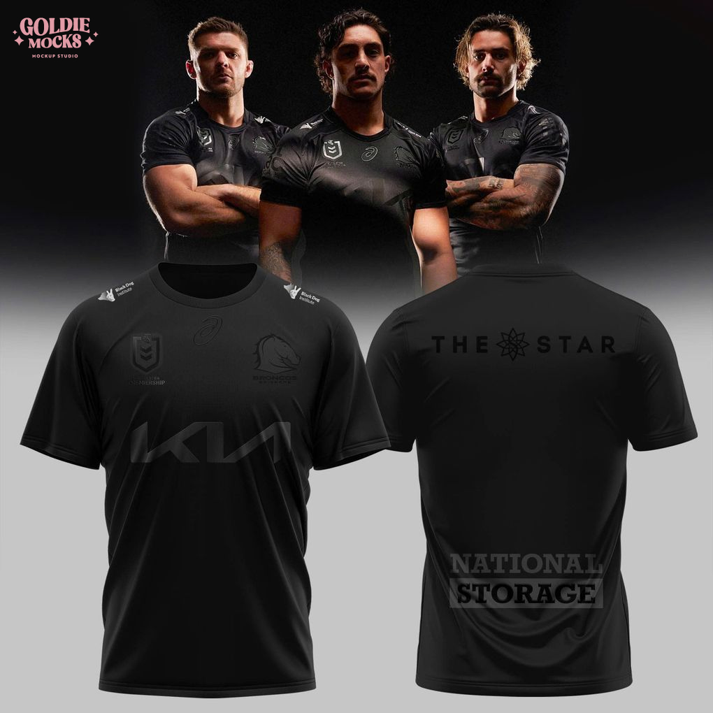 Brisbane Broncos 2025 Black T-Shirt Brisbane Broncos 2025 Black T-Shirt
