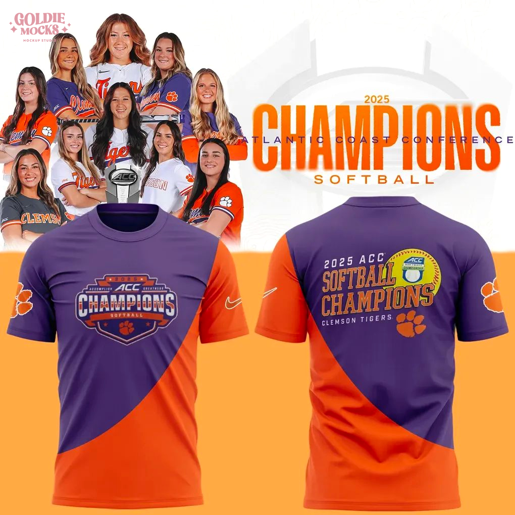 Clemson Softball ACC Champions 2025 For Fans T-Shirt Clemson Softball ACC Champions 2025 For Fans T-Shirt