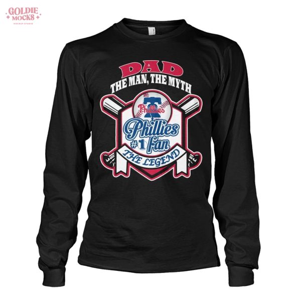 Dad The Men The Myth Philadelphia Phillies Fans 2025 T-Shirt