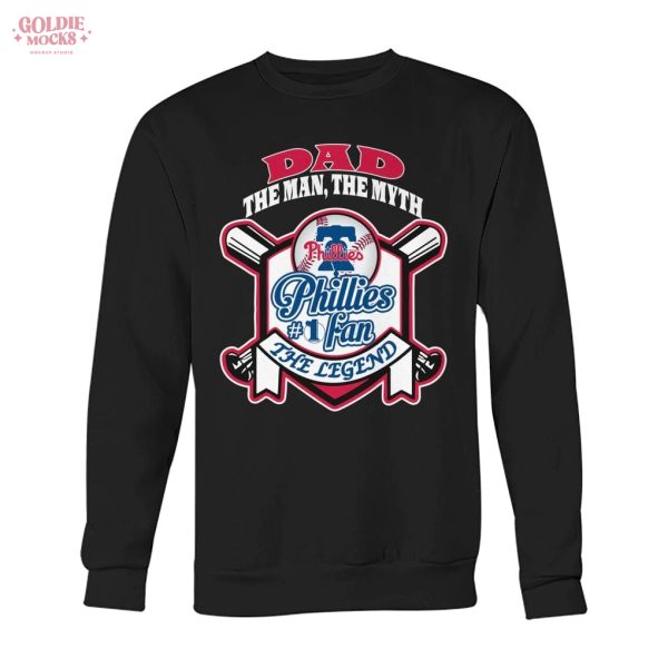Dad The Men The Myth Philadelphia Phillies Fans 2025 T-Shirt