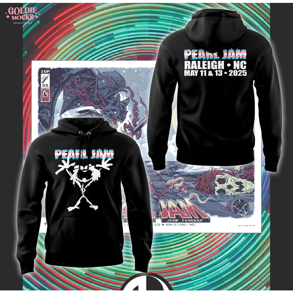 Dark Matter World Tour 2025 Pearl Jam 2025 Black Special Edition Hoodie Dark Matter World Tour 2025 Pearl Jam 2025 Black Special Edition Hoodie