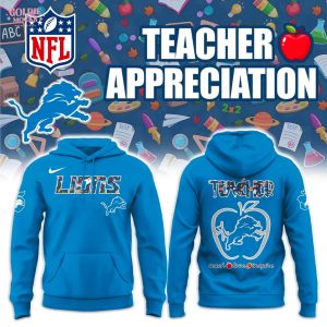 Detroit Lions Teacher Appreciation Blue 2025 Hoodie