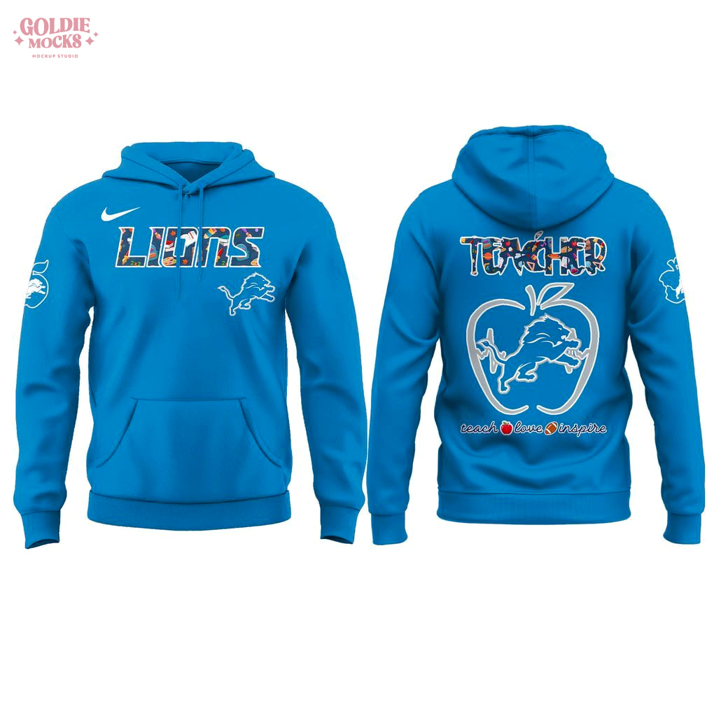 Detroit Lions Teacher Appreciation Blue 2025 Hoodie Detroit Lions Teacher Appreciation Blue 2025 Hoodie