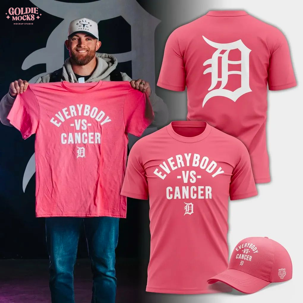 Detroit Tigers x Cancer Day Pink 2025 T-Shirt Detroit Tigers x Cancer Day Pink 2025 T-Shirt