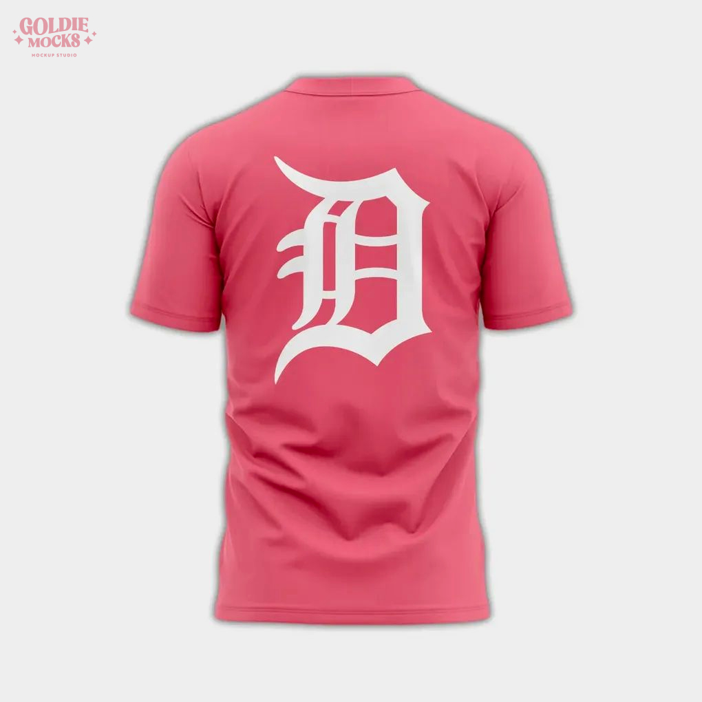 Detroit Tigers x Cancer Day Pink 2025 T-Shirt Detroit Tigers x Cancer Day Pink 2025 T-Shirt