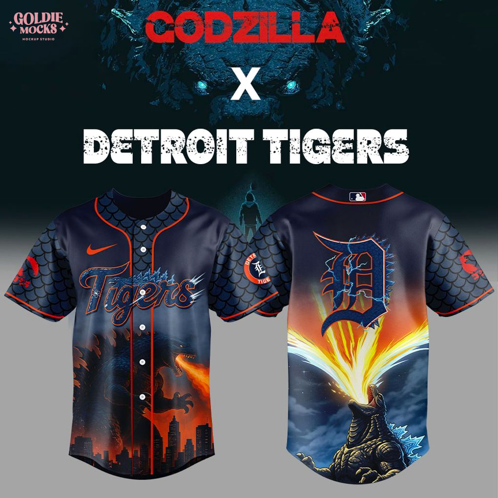 Detroit Tigers x Godzilla 2025 For Fans Jersey Detroit Tigers x Godzilla 2025 For Fans Jersey