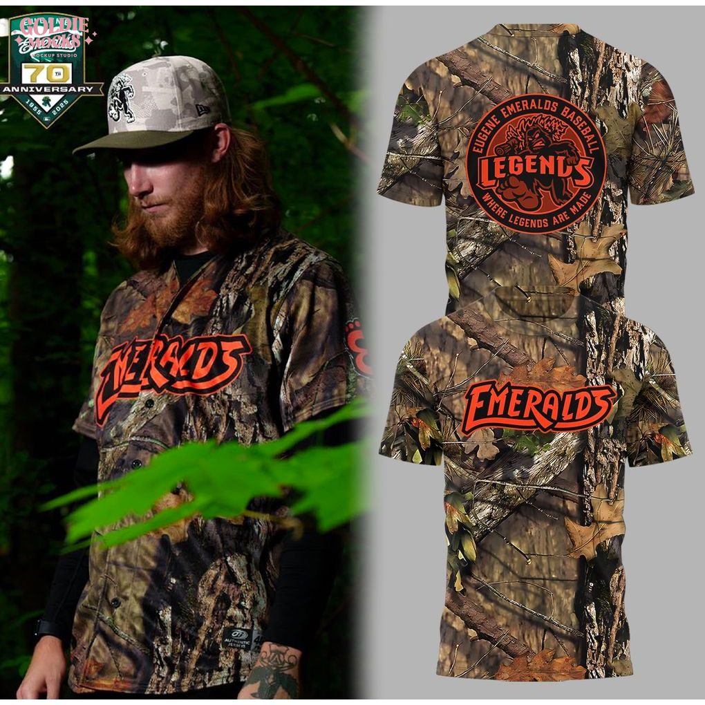 Eugene Emeralds 2025 Mossy Oak T-Shirt Eugene Emeralds 2025 Mossy Oak T-Shirt