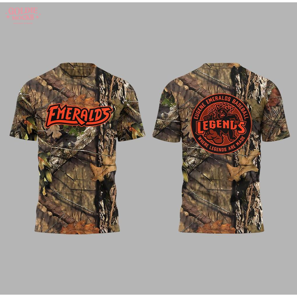 Eugene Emeralds 2025 Mossy Oak T-Shirt Eugene Emeralds 2025 Mossy Oak T-Shirt