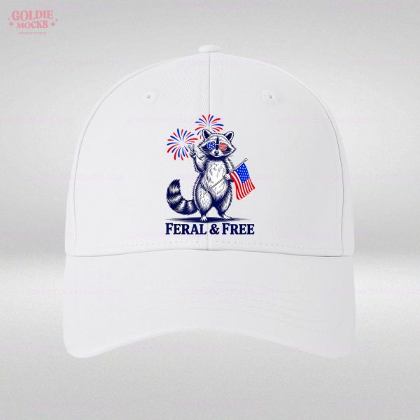 Feral And Free Funny Patriotic Racoon 4th July 2025 T-Shirt