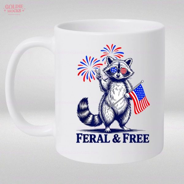 Feral And Free Funny Patriotic Racoon 4th July 2025 T-Shirt