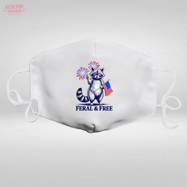 Feral And Free Funny Patriotic Racoon 4th July 2025 T-Shirt
