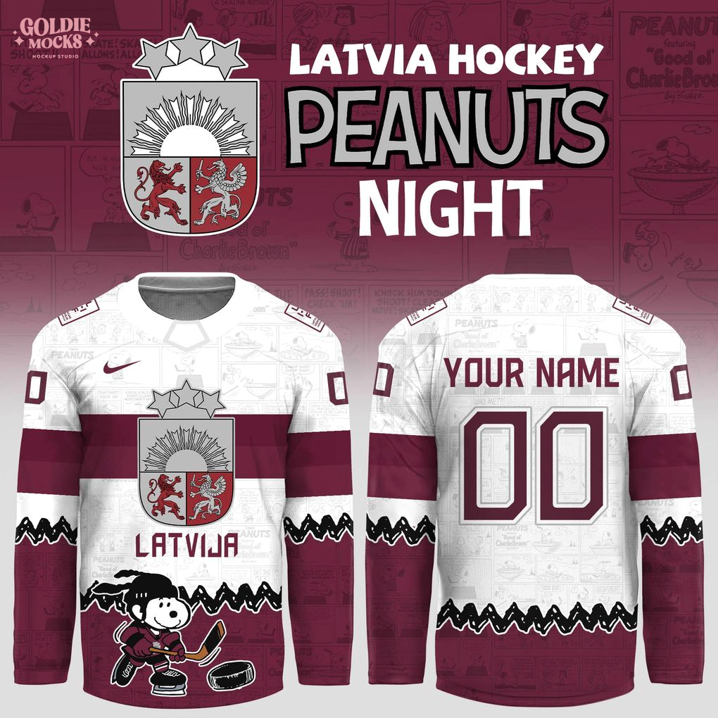 Latvia Hockey x Snoopy International Ice Hockey 2025 Jersey Latvia Hockey x Snoopy International Ice Hockey 2025 Jersey