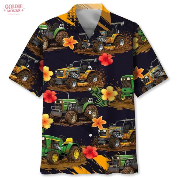 Lawn Tractor Mud Race 2025 Hawaiian Shirt