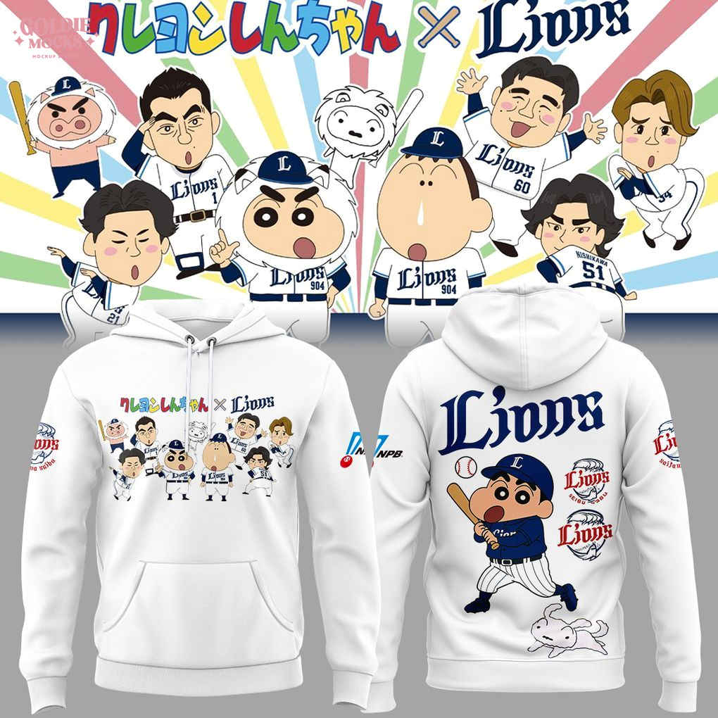 Lions Baseball Crayon Shin-chan Game 2025 Hoodie Lions Baseball Crayon Shin-chan Game 2025 Hoodie