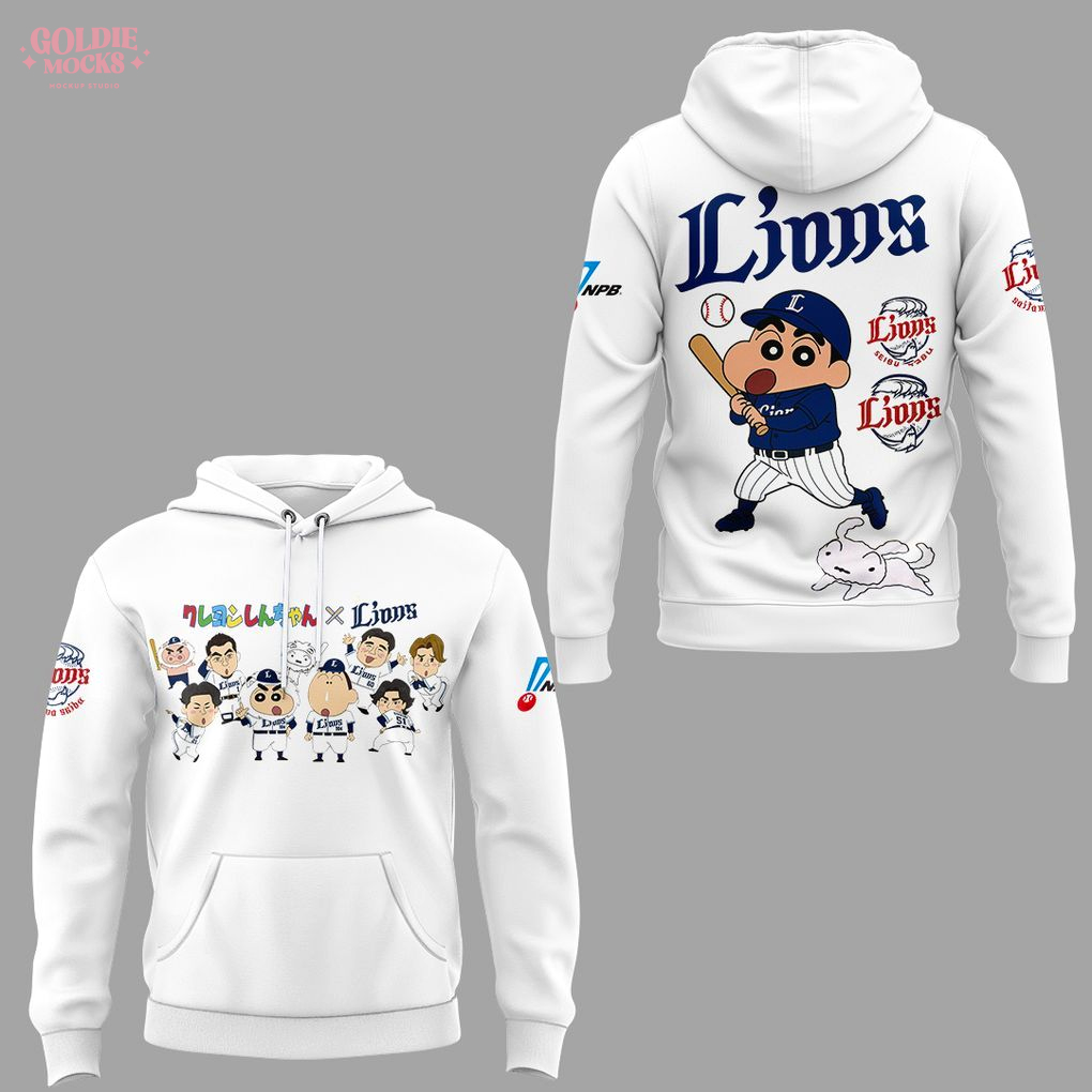 Lions Baseball Crayon Shin-chan Game 2025 Hoodie Lions Baseball Crayon Shin-chan Game 2025 Hoodie