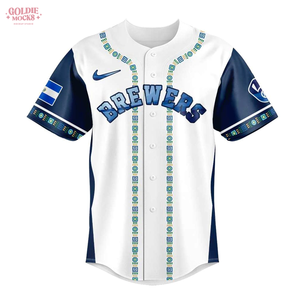 Milwaukee Brewers Salvadoran Heritage Night 2025 Special Jersey Milwaukee Brewers Salvadoran Heritage Night 2025 Special Jersey