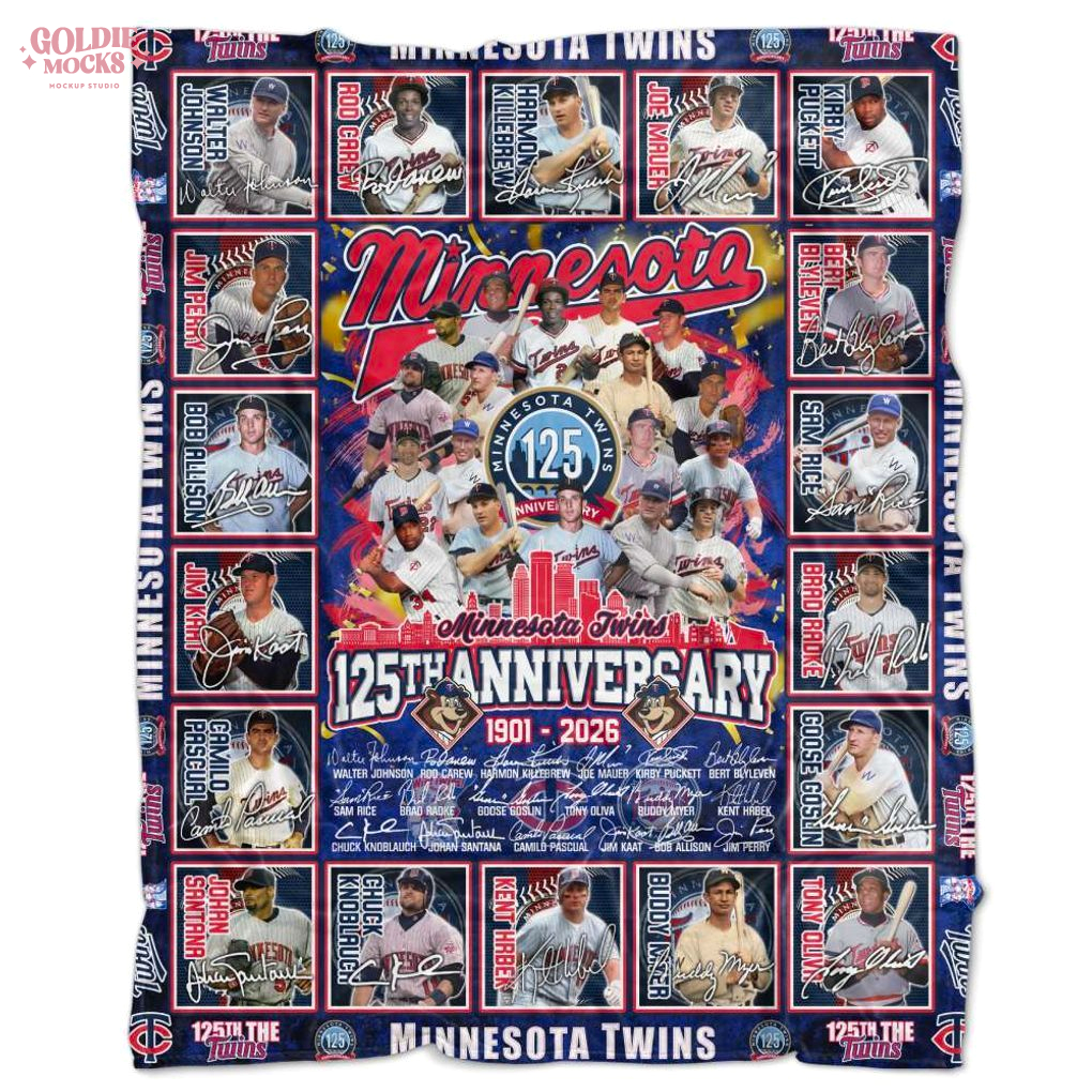 Minnesota Twins 125th Anniversary 1901-2026 Limited Fleece Blanket Minnesota Twins 125th Anniversary 1901-2026 Limited Fleece Blanket