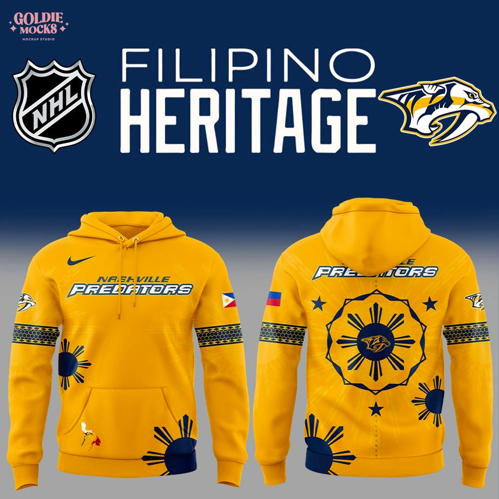 Nashville Predators Filipino Heritage Night 2025 Special Yellow Hoodie Nashville Predators Filipino Heritage Night 2025 Special Yellow Hoodie