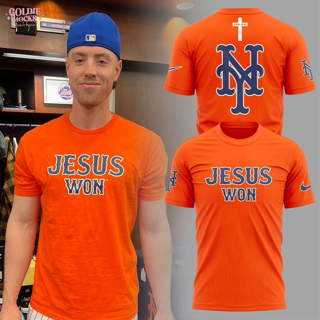 New York Mets Jesus Won 2025 For Fans T-Shirt New York Mets Jesus Won 2025 For Fans T-Shirt