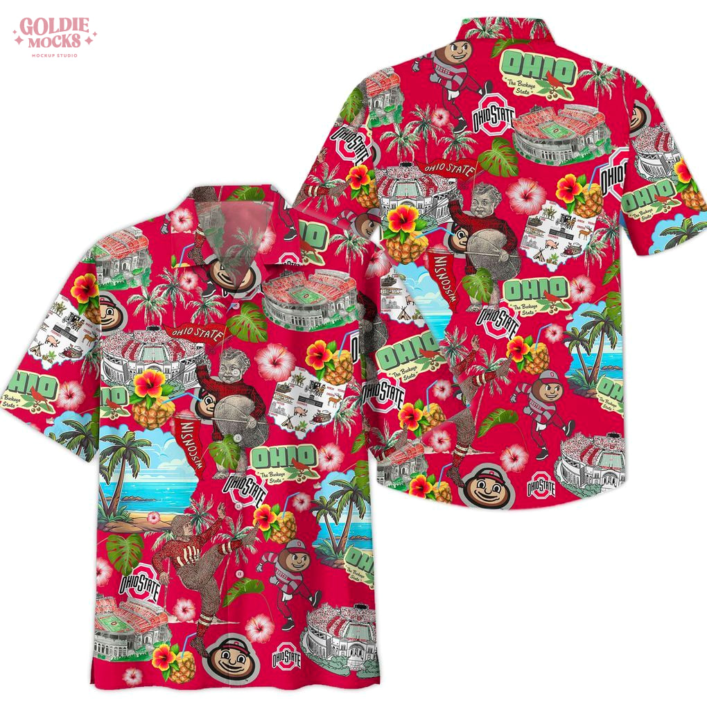 Ohio State Buckeyes Beautiful Summer Hawaiian Shirt Ohio State Buckeyes Beautiful Summer Hawaiian Shirt