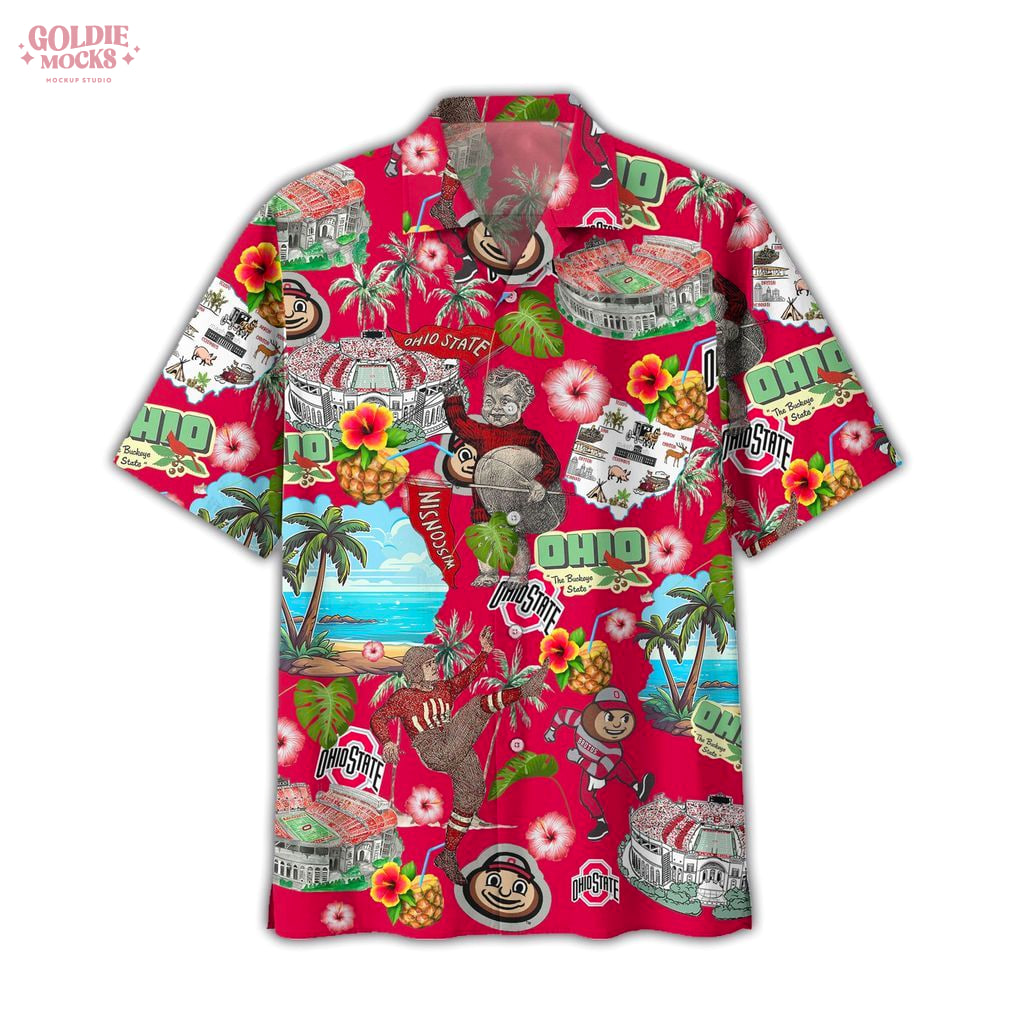 Ohio State Buckeyes Beautiful Summer Hawaiian Shirt Ohio State Buckeyes Beautiful Summer Hawaiian Shirt