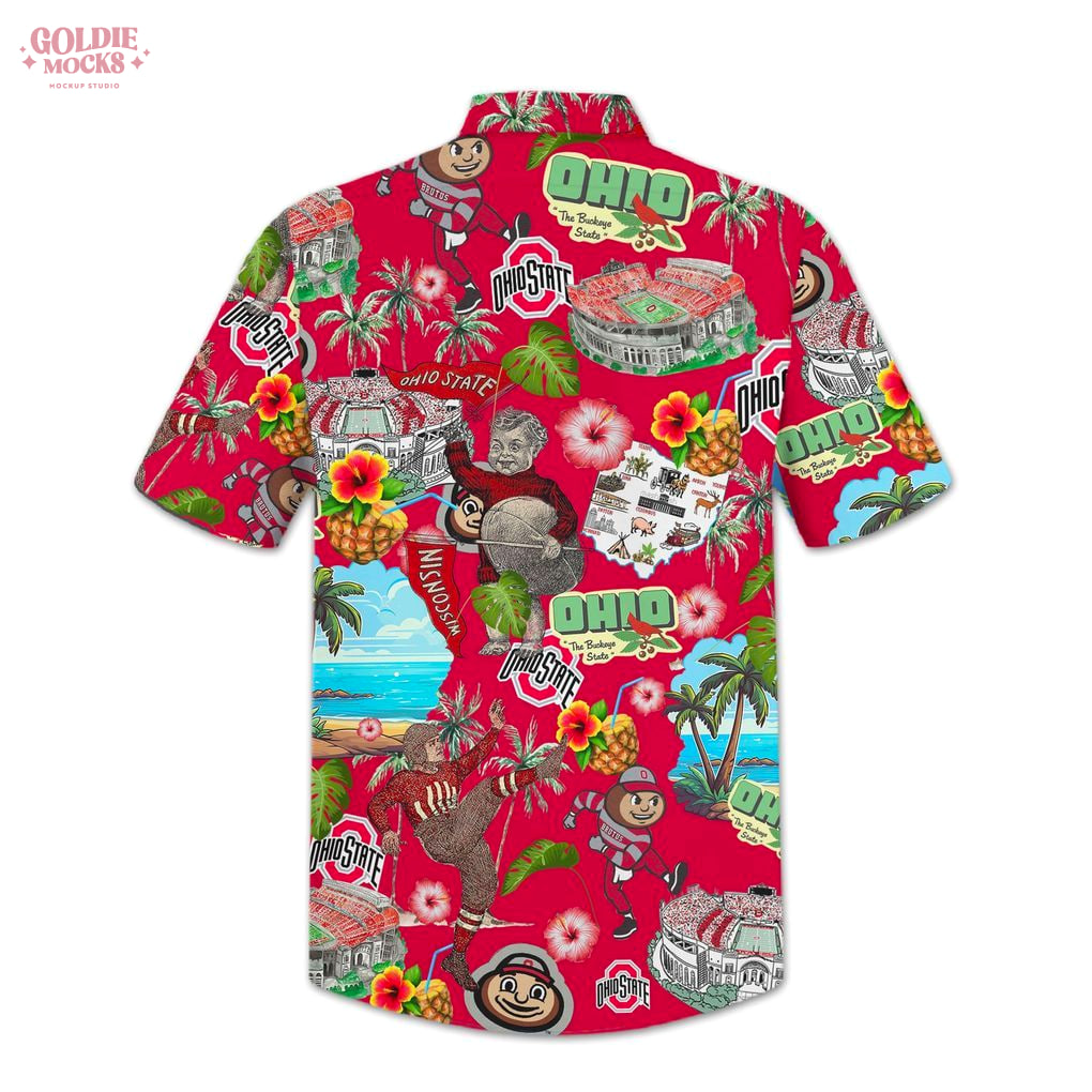 Ohio State Buckeyes Beautiful Summer Hawaiian Shirt Ohio State Buckeyes Beautiful Summer Hawaiian Shirt