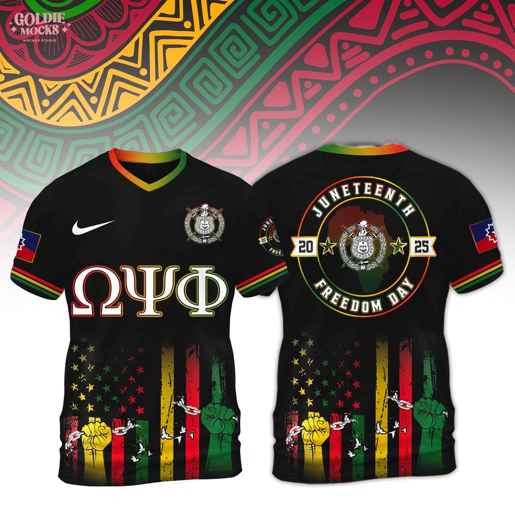 Omega Psi Phi Juneteenth 2025 Freedom Day T-Shirt Omega Psi Phi Juneteenth 2025 Freedom Day T-Shirt