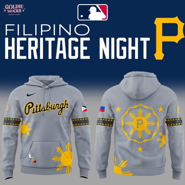 Pittsburgh Pirates x Filipino Heritage Night 2025 Grey Limited Edition Hoodie