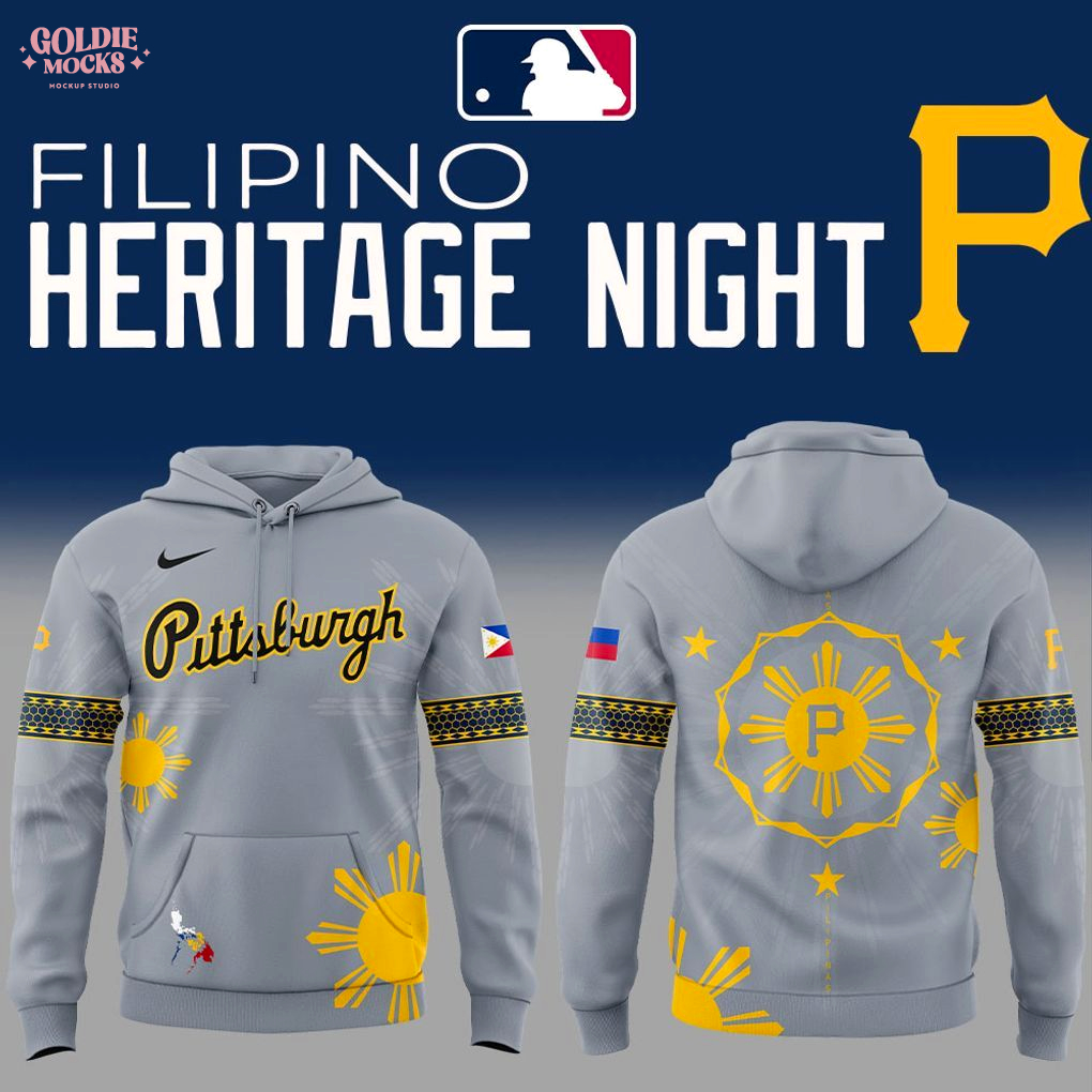Pittsburgh Pirates x Filipino Heritage Night 2025 Grey Limited Edition Hoodie Pittsburgh Pirates x Filipino Heritage Night 2025 Grey Limited Edition Hoodie