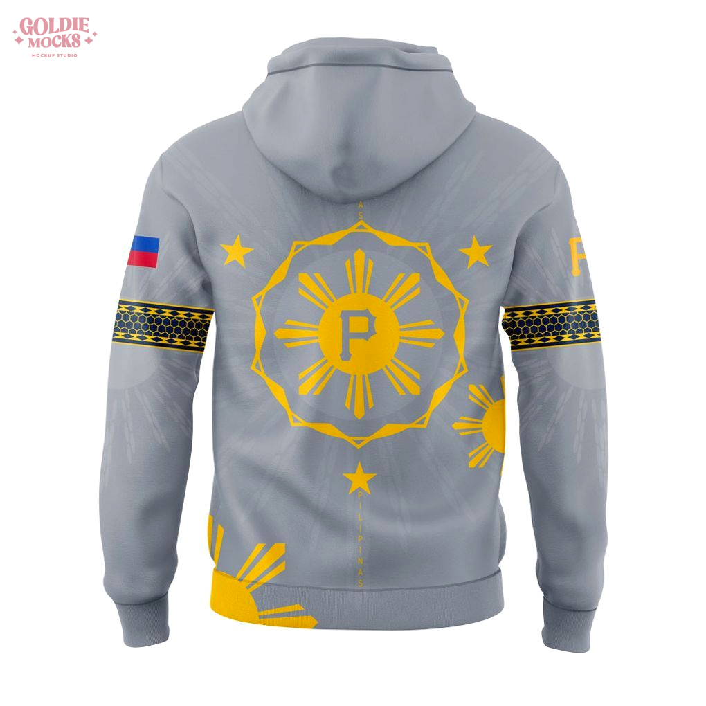 Pittsburgh Pirates x Filipino Heritage Night 2025 Grey Limited Edition Hoodie Pittsburgh Pirates x Filipino Heritage Night 2025 Grey Limited Edition Hoodie