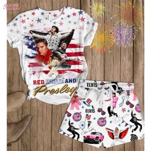 Red White And Presley Pajamas Set