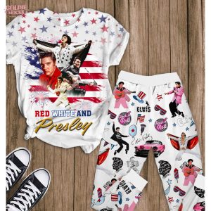 Red White And Presley Pajamas Set