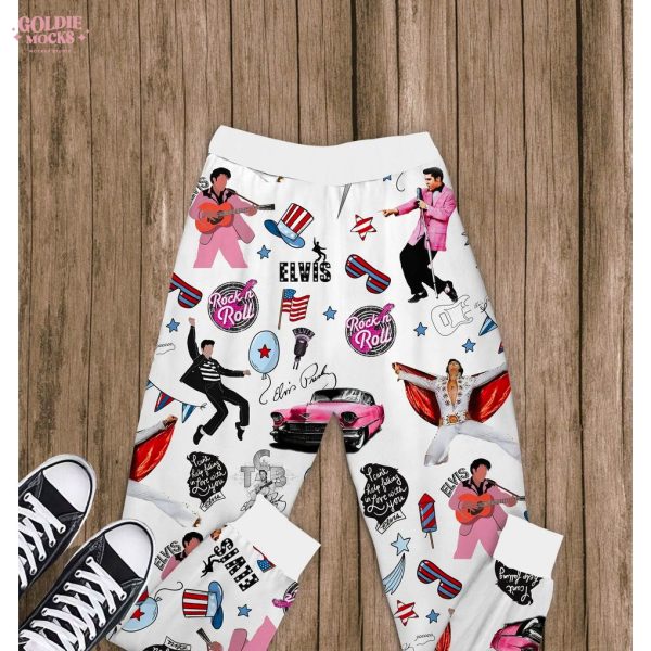 Red White And Presley Pajamas Set