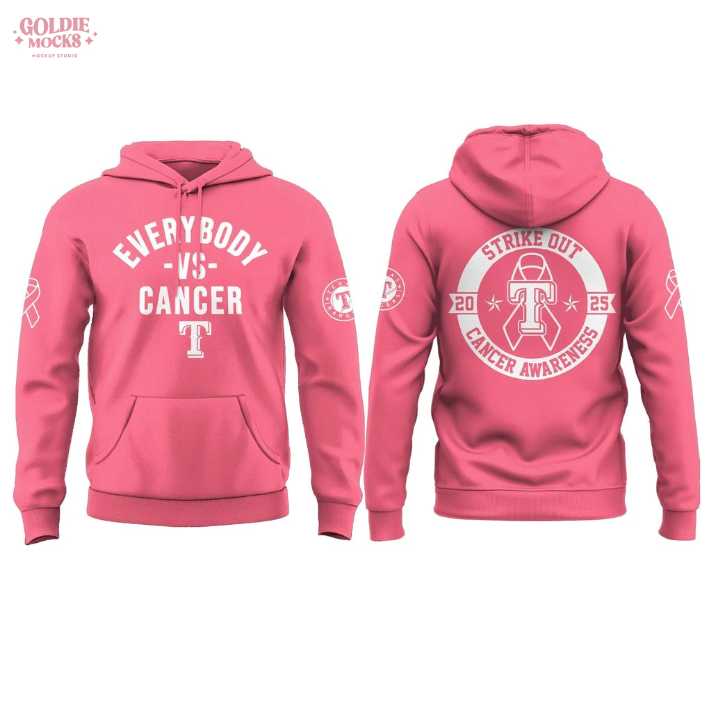 Texas Rangers Cancer Awareness Day 2025 Hoodie Texas Rangers Cancer Awareness Day 2025 Hoodie