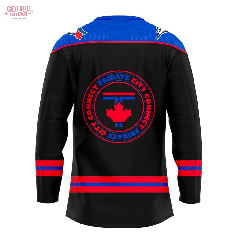 Toronto Blue Jays 2025 City Connect Fridays Hockey Jersey Toronto Blue Jays 2025 City Connect Fridays Hockey Jersey