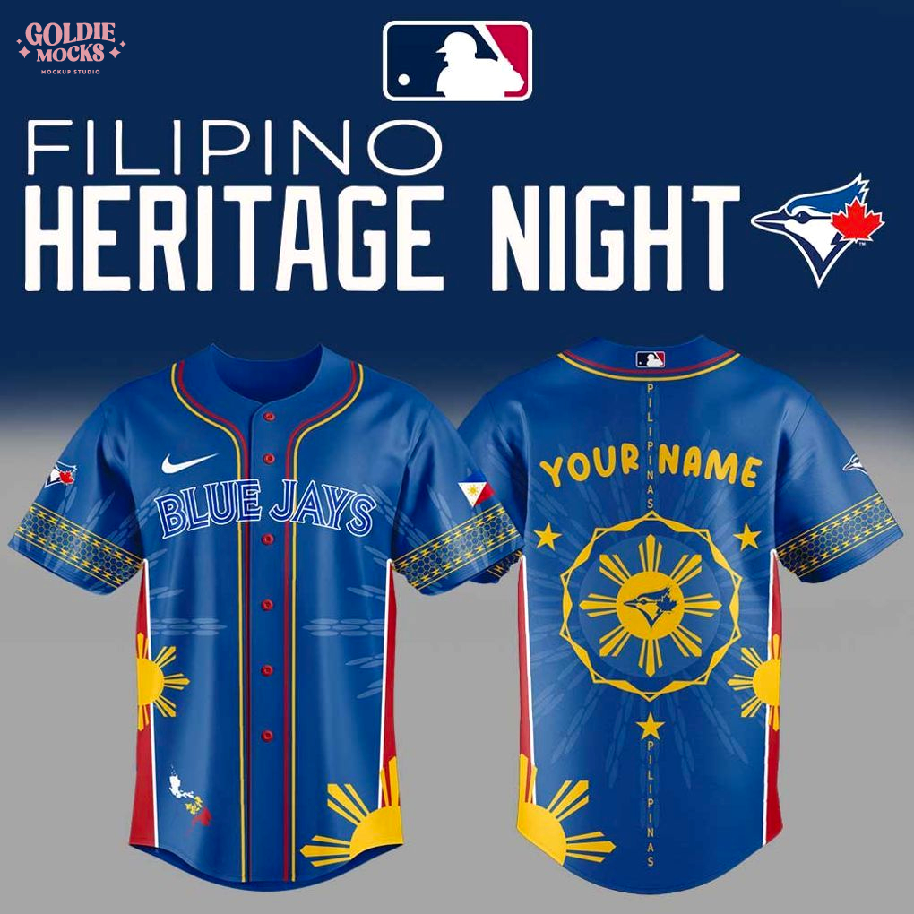 Toronto Blue Jays Filipino Heritage Night 2025 Blue Custom Jersey Toronto Blue Jays Filipino Heritage Night 2025 Blue Custom Jersey