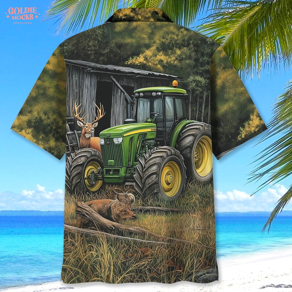 Vintage Art Tractor And Deer 2025 Hawaiian Shirt Vintage Art Tractor And Deer 2025 Hawaiian Shirt
