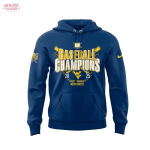 WVU Baseball Big 12 Champions 2025 Navy Teams Hoodie